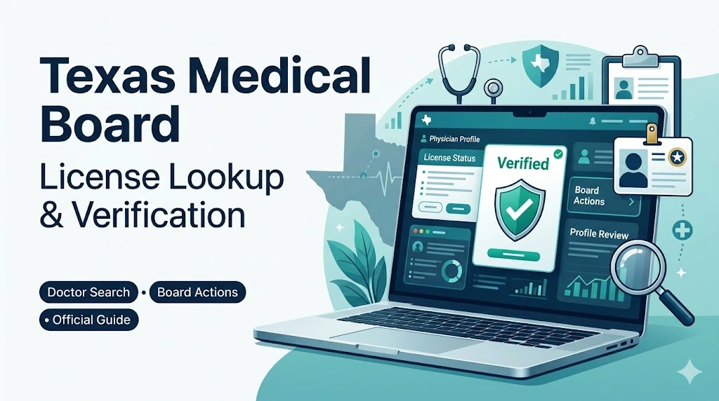 Texas Medical Board license lookup and physician verification guide for checking doctor status, board actions and official records